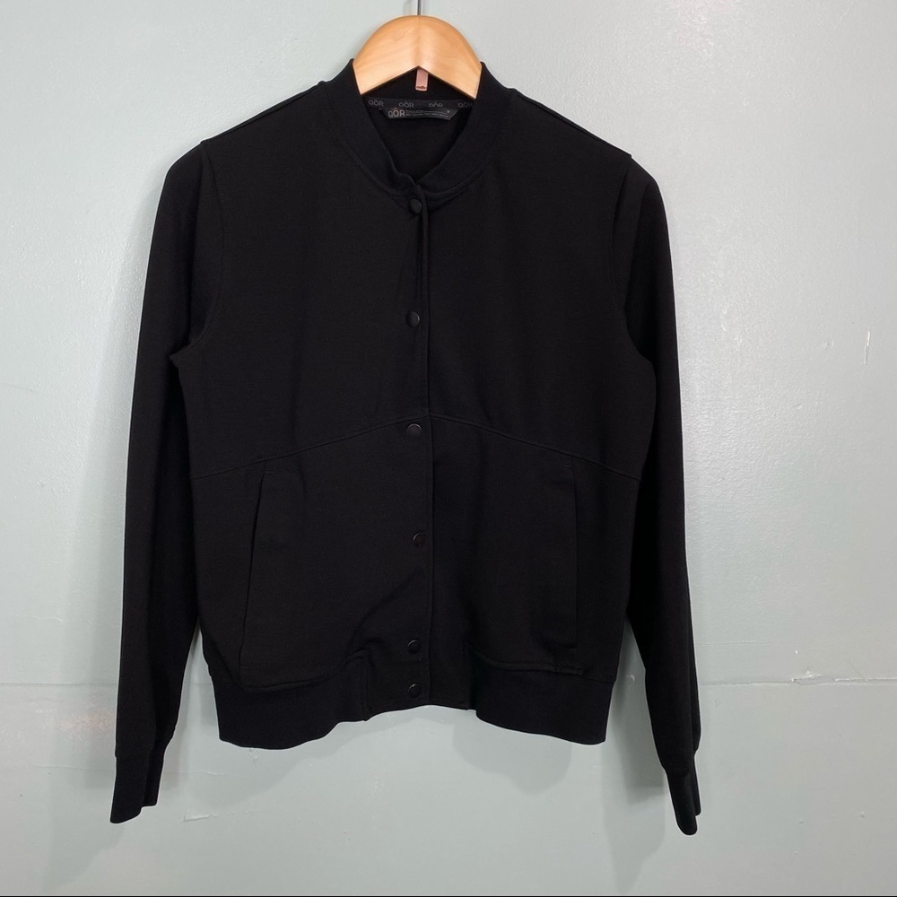 Qôr Button Down Jacket Black Sz M Style‎ 32042 Womens Qor